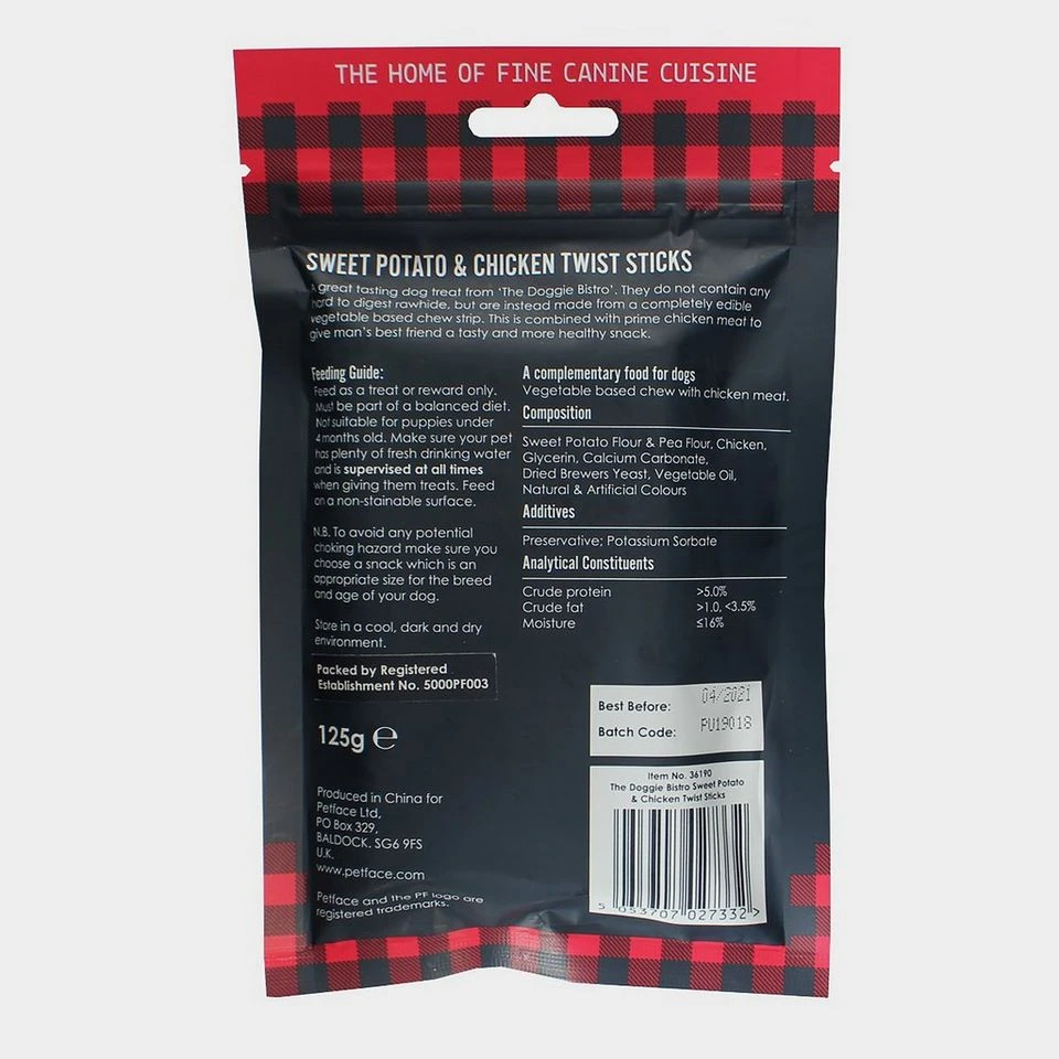 Petface Doggie Bistro Sweet Potato Chicken Twist Sticks 5 Pack 2 Petface Doggie Bistro Sweet Potato Chicken Twist Sticks 5 Pack - Image 2